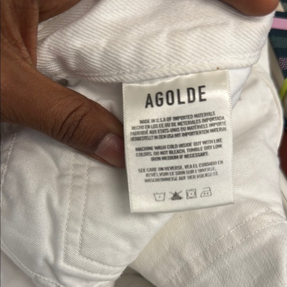 AGOLDE 90's Mid Rise Loose in Cloudburst White Distressed Women's Jeans size 26 - Picture 9 of 11